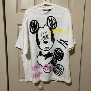 Zara Men's Mickey Mouse Disney Graffiti T-Shirt Size M